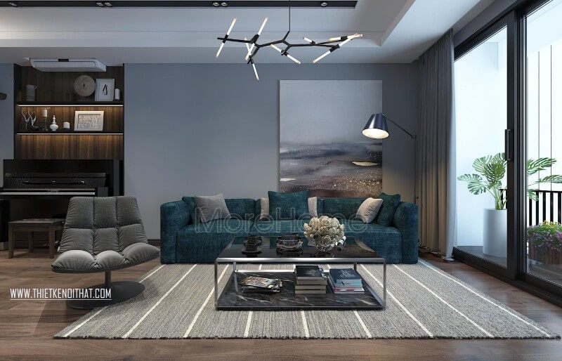 Thiết kế nội thất phòng khách chung cư với nội thất hiện đại đẹp đẳng cấp