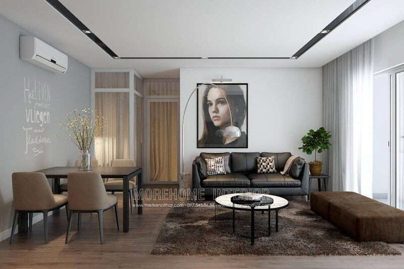 Bộ sofa màu đen nhỏ gọn nhưng đặc biệt ấn tượng