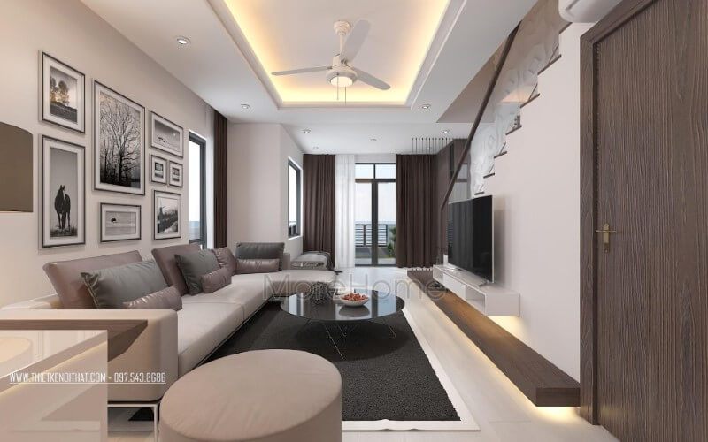 Mẫu sofa hiện đại dáng góc chữ L tiện lợi sang trọng từ chất liệu da cao cấp là lựa chọn hoàn hảo cho phòng khách căn hộ chung cư nhỏ.