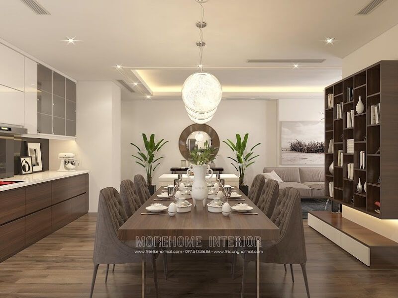 Bạn yêu thích vẻ đẹp ấn tượng thì đừng nên bỏ lỡ bộ bàn ăn 6 ghế bọc nỉ độc đáo được sản xuất tại MoreHome
