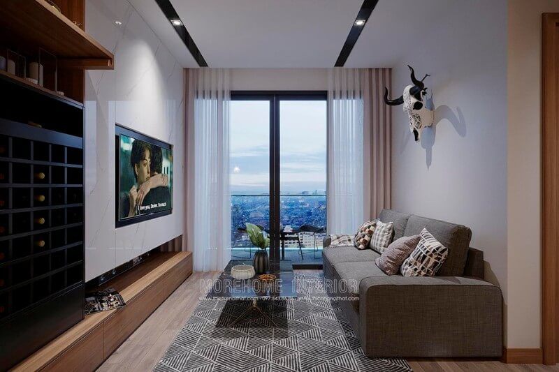 Cửa kín cường lực lớn được sử dụng để đón sáng ánh sáng tự nhiên, phòng khách sẽ trở nên thông thoáng và đầy sức sống.
